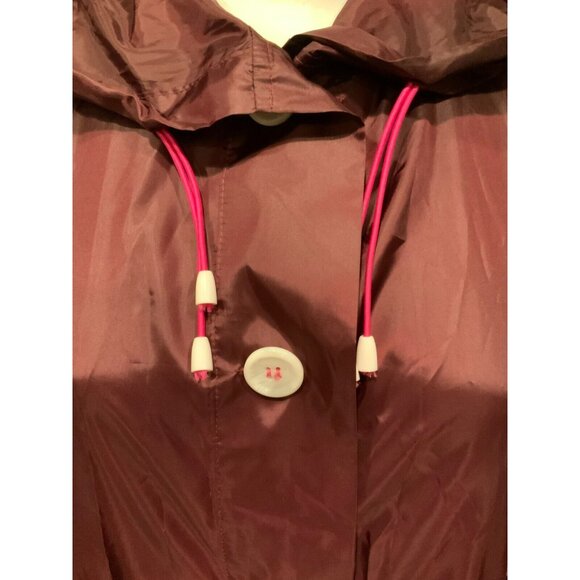 Juicy Couture Maroon Purple Button-Up Hooded Wind Breaker Jacket, Size Small - Picture 4 of 11